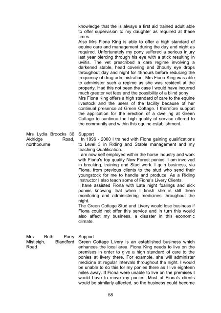 schedule of planning applications