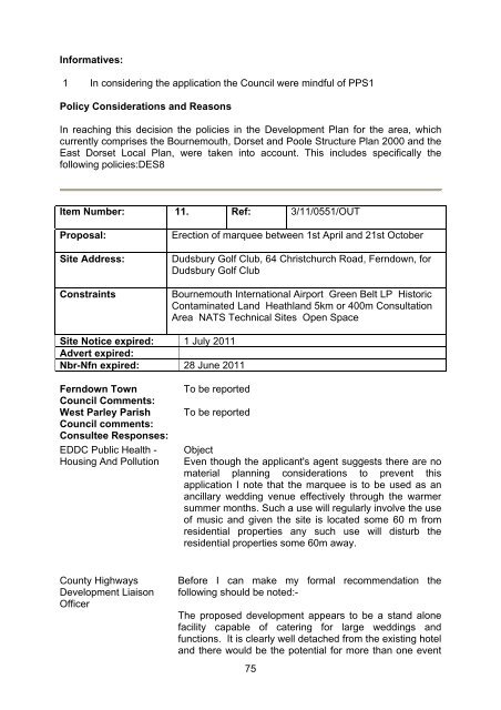 schedule of planning applications