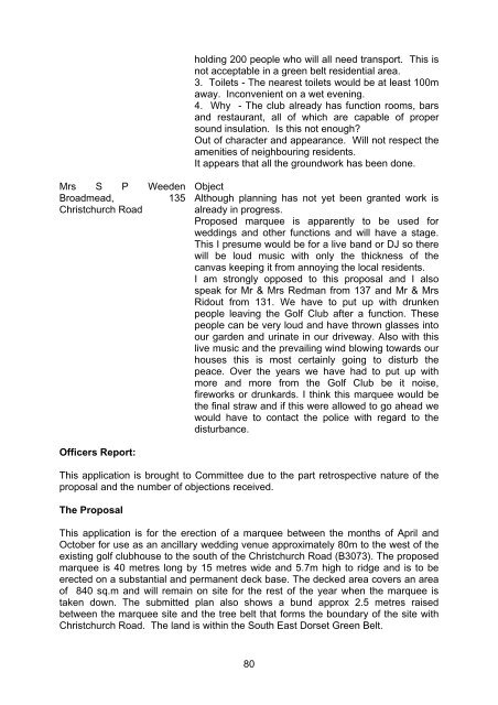 schedule of planning applications