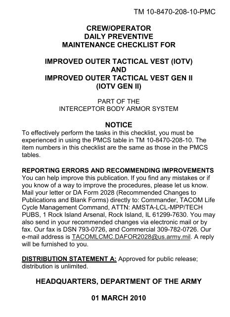 Crew Operator Daily Preventive Maintenance Cie Hub