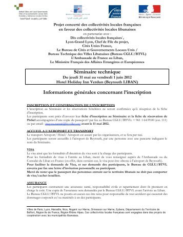 Informations gÃ©nÃ©rales sur l'inscription - CitÃ©s Unies France