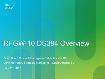 RFGW-10 DS384 Overview - Cisco Knowledge Network