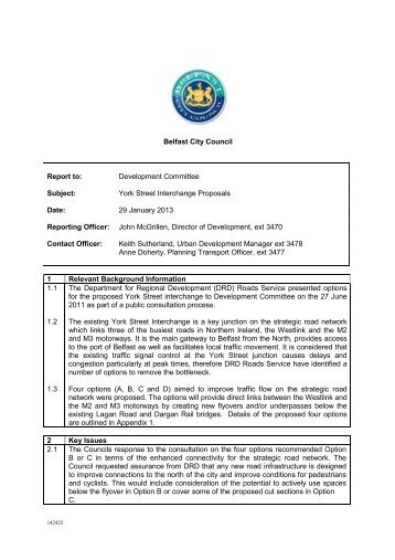 York Street Interchange PDF 77 KB - Belfast City Council