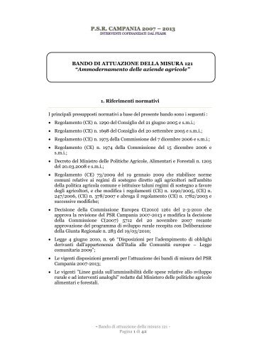 MISURA 121 “Ammodernamento delle aziende agricole” - Regione ...