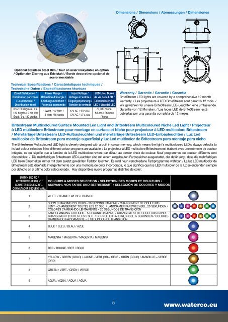 luz led bajo el agua led-unterwasserleuchten ... - Waterco Europe