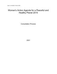 Women's Action Agenda for a Peaceful and Healthy Planet 2015