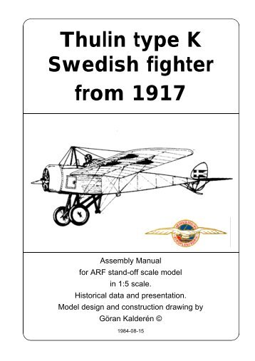Thulin type K Swedish fighter from 1917 - K & W Model Airplanes Inc.