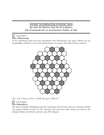2010 Aufgaben incl. LÃ¶sungen Staffel - Mathematik in Bonn