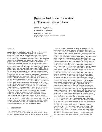 Pressure Fields and Cavitation in Turbulent Shear Flows