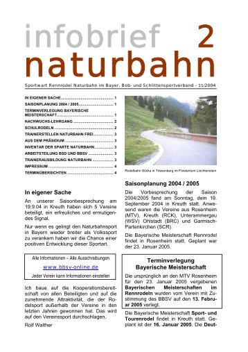 Infobrief Naturbahn 2 - Bayerischer Bob