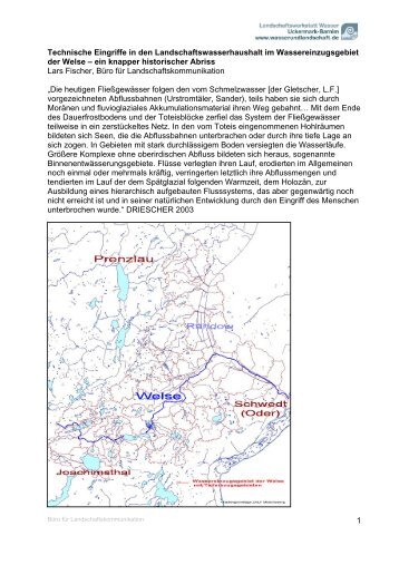 Technische Eingriffe im  Wassereinzugsgebiet der Welse (05.05.2010