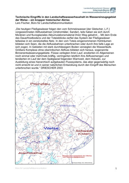 Technische Eingriffe im  Wassereinzugsgebiet der Welse (05.05.2010