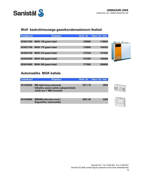 KÃ¼tteseadmete hinnakiri valmis