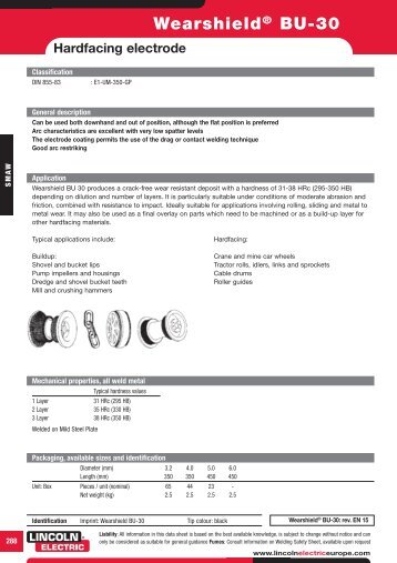 WearshieldÂ® BU-30 - Lincoln Electric