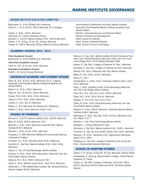 Academic Calendar - Fisheries and Marine Institute - Memorial ...