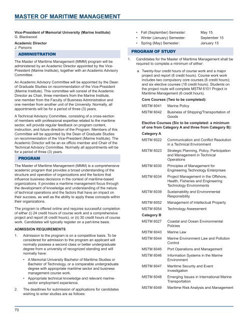 Academic Calendar - Fisheries and Marine Institute - Memorial ...