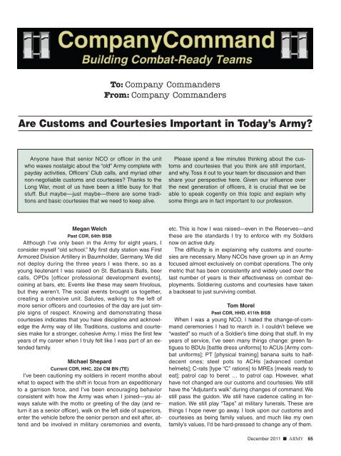 Are Customs and Courtesies Important in Today's Army?