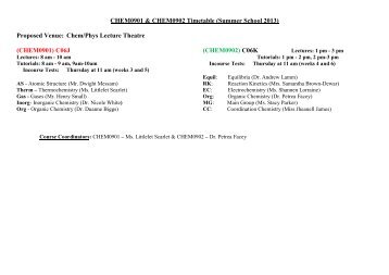 Chemistry Schedule for Summer Classes - 2013 - The Department ...