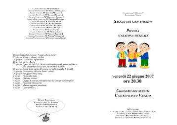 ore 20.30 - Conservatorio Steffani