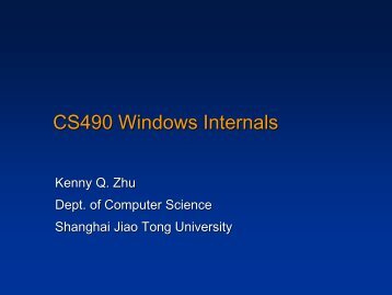CS490 Windows Internals - Computer Science and Engineering