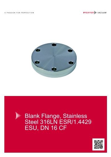 Data sheet Â· Blank Flange - Pfeiffer Vacuum