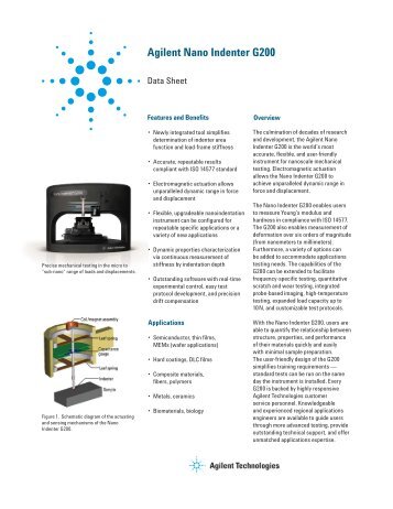 Agilent Nano Indenter G200 - K'(Prime) Technologies