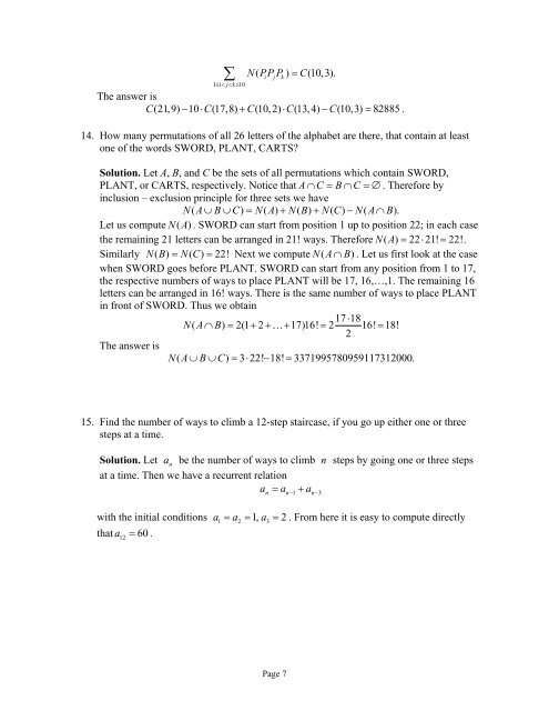 163 Discrete Mathematics Review 2 Use the following to answer ...