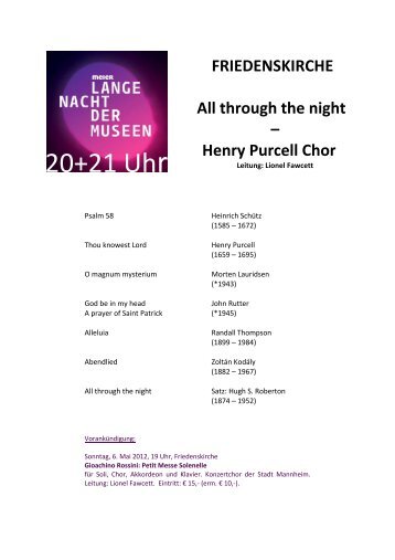 Henry Purcell Chor - Friedenskirche Mannheim