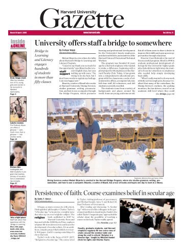 University offers staff a bridge to somewhere - Harvard News Office ...