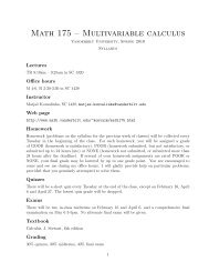 Math 175 â Multivariable calculus - Vanderbilt University