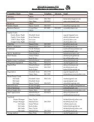 2012-2013 Cassens PTO Board Members & Committee Chairs