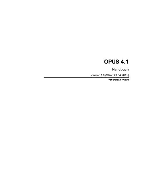 OPUS 4 Handbuch - KOBV