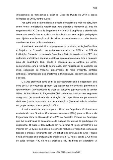 RelatÃ³rio de AutoavaliaÃ§Ã£o Parcial - Universidade CatÃ³lica de BrasÃ­lia