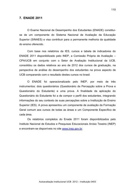 RelatÃ³rio de AutoavaliaÃ§Ã£o Parcial - Universidade CatÃ³lica de BrasÃ­lia