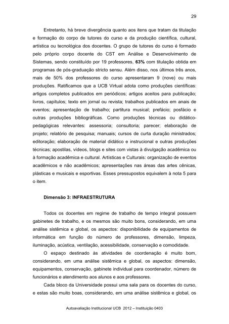 RelatÃ³rio de AutoavaliaÃ§Ã£o Parcial - Universidade CatÃ³lica de BrasÃ­lia