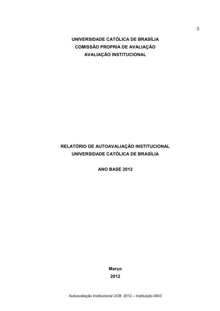 RelatÃ³rio de AutoavaliaÃ§Ã£o Parcial - Universidade CatÃ³lica de BrasÃ­lia