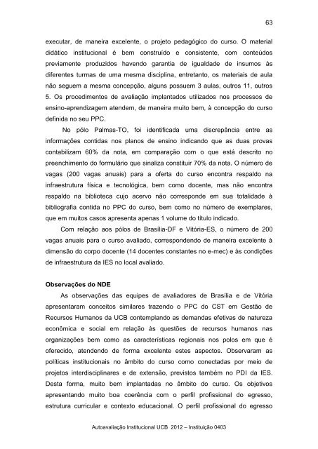 RelatÃ³rio de AutoavaliaÃ§Ã£o Parcial - Universidade CatÃ³lica de BrasÃ­lia