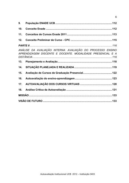 RelatÃ³rio de AutoavaliaÃ§Ã£o Parcial - Universidade CatÃ³lica de BrasÃ­lia