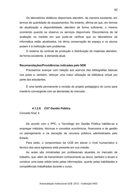 RelatÃ³rio de AutoavaliaÃ§Ã£o Parcial - Universidade CatÃ³lica de BrasÃ­lia