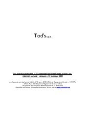 Relazione annuale sulla Corporate Governance per l ... - Tod's