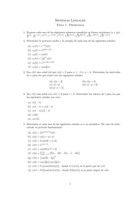 Hoja de problemas del Tema 1.