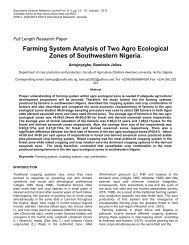 Farming System Analysis of Two Agro Ecological Zones of ...