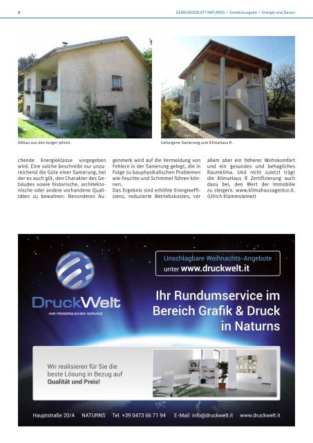 Sonderausgabe Gemeindeblatt Naturns - IG Passivhaus Südtirol