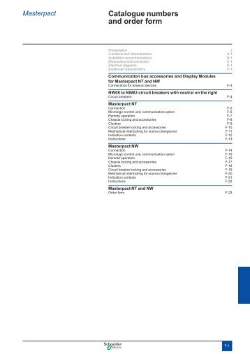 F. Catalogue numbers and order form - Schneider Electric