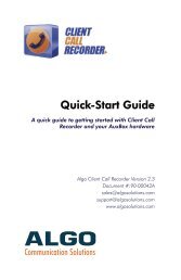 Quick-Start Guide - Algo Communication Products