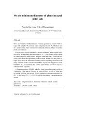 On the minimum diameter of plane integral point sets - UniversitÃ¤t ...