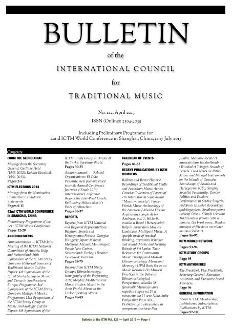 Download latest issue - International Council for Traditional Music