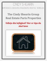 The Cindy Shearin Group Real Estate Paris Properties: Udleje din lejlighed? Her er tips du skal læse