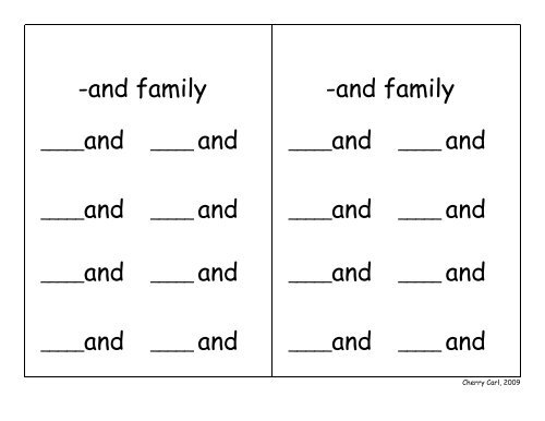 -and Word Family List