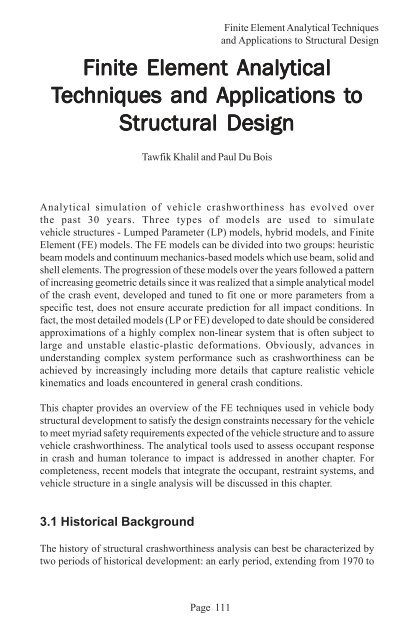 Vehicle Crashworthiness and Occupant Protection - Chapter 3